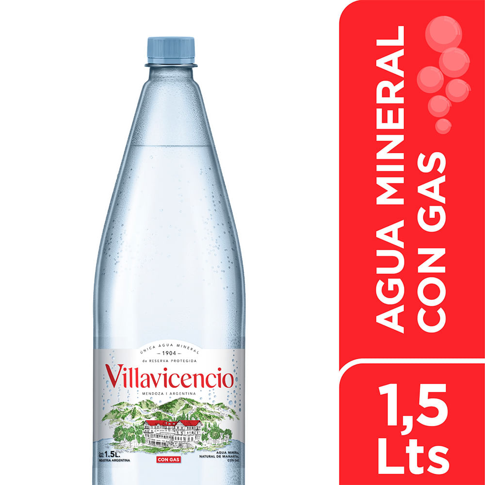 Agua Mineral con Gas 1.5 Lts Villavicencio