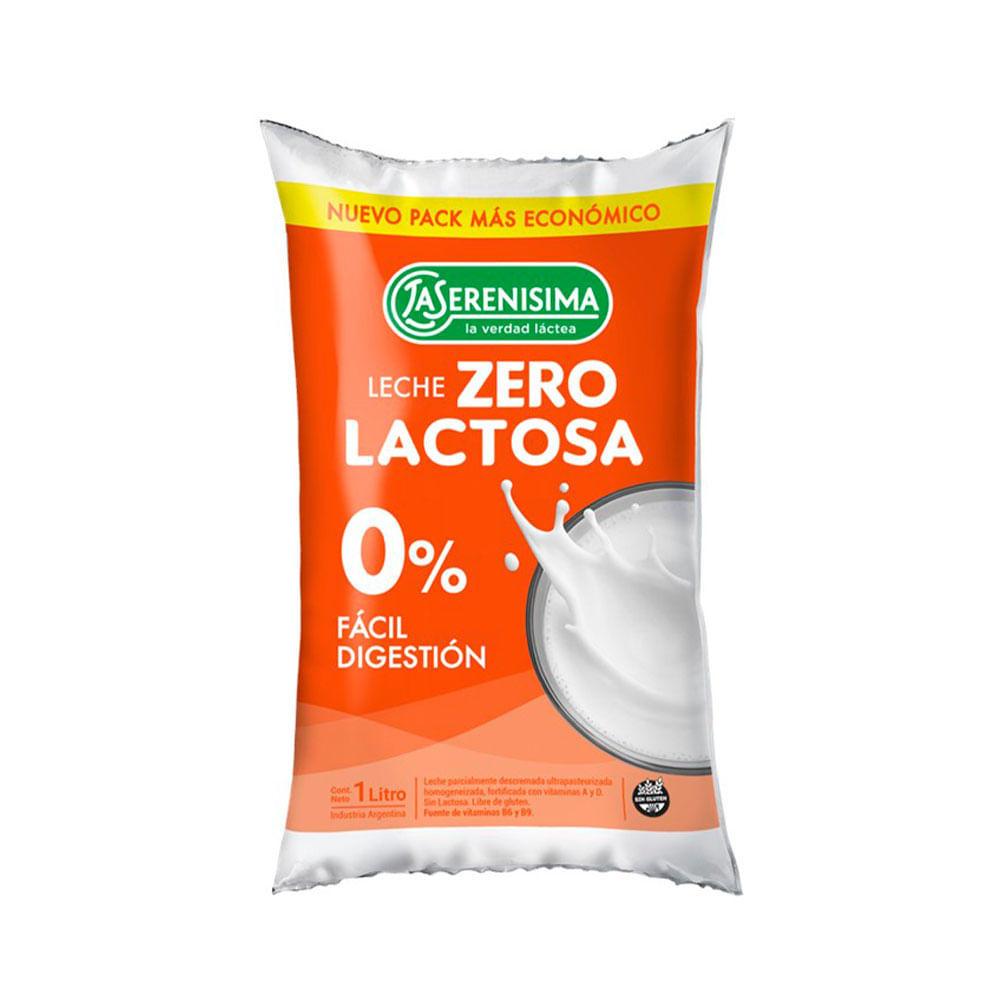 Leche Parc Descremada La Serenisima Zero Lactosa Sachet 1lt