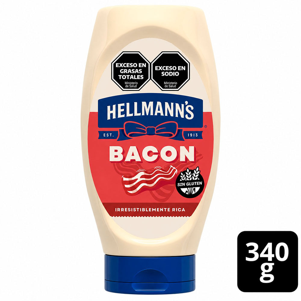 Mayonesa Sabor Bacon 340 Grs Hellmann's