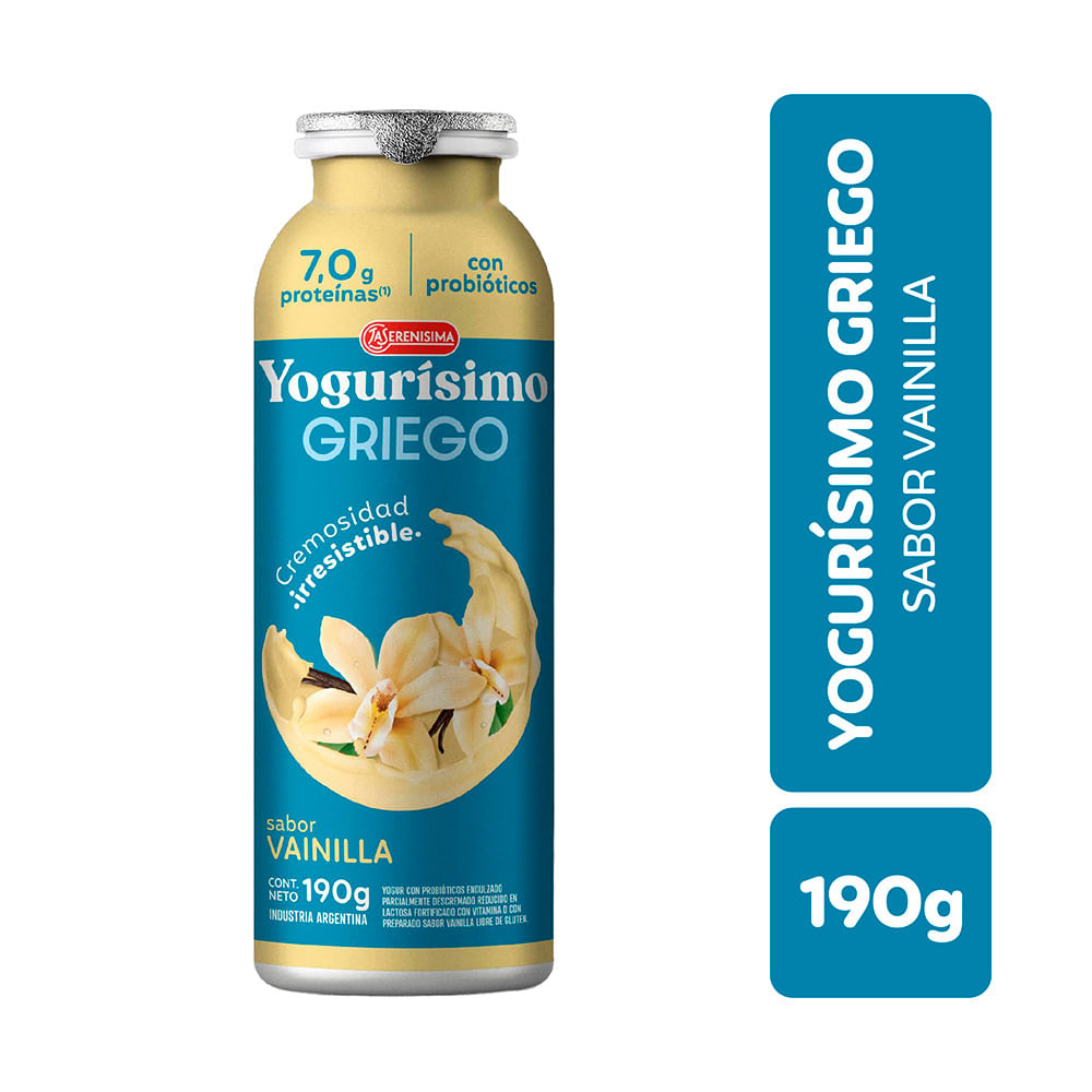 Yogur Sabor Vainilla Griego Bebible 190 Grs Yogurisimo