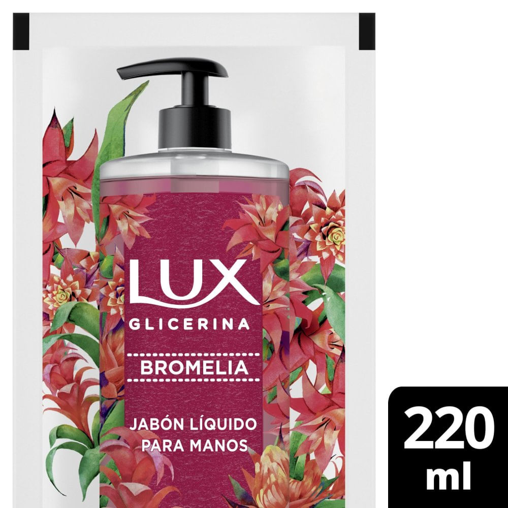 Jabón Líquido Glicerina Bromelia 220 Ml Lux