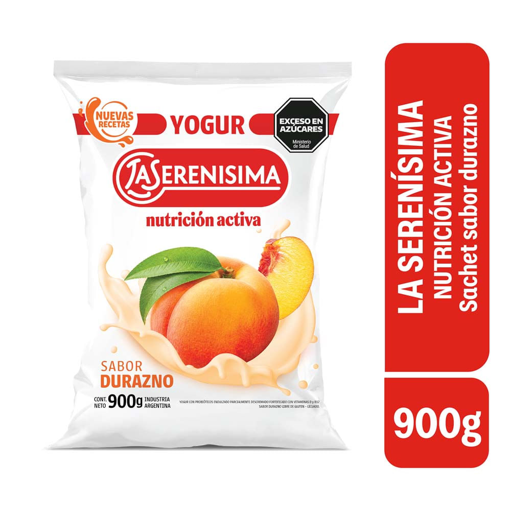 Yogur Sabor Durazno Líquido 900 Grs La Serenisima