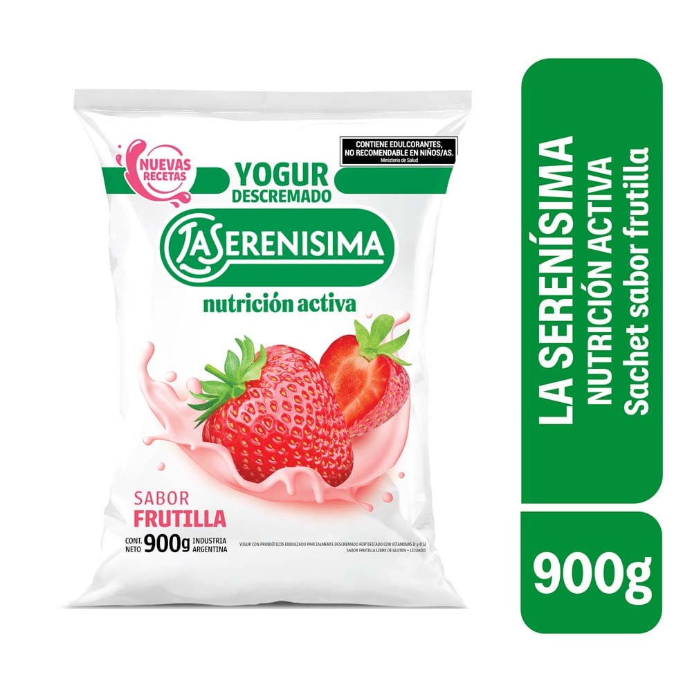 Yogurt Sabor Frutilla Descremado 900 Grs La Serenisima