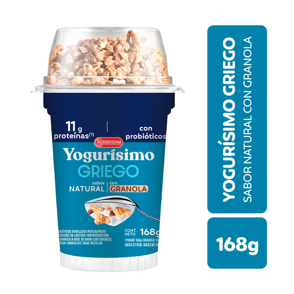 Yogur Sabor Natural con Granola Griego 168 Grs Yogurisimo