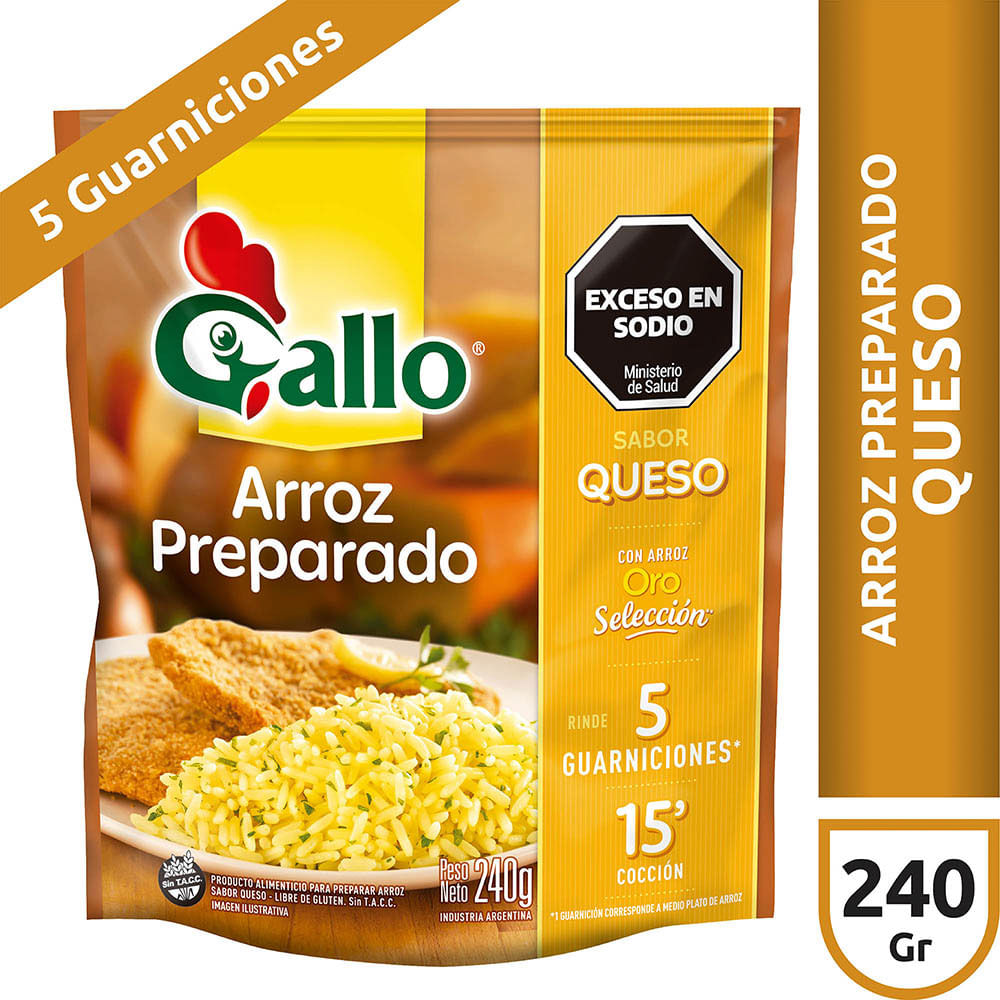 Arroz Preparado sabor Queso 240 Grs Gallo