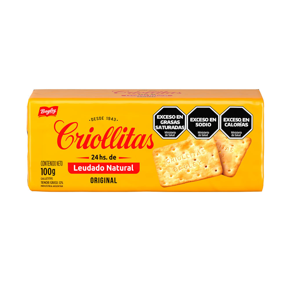 Galletitas De Agua Criollitas Originales 100 Gr