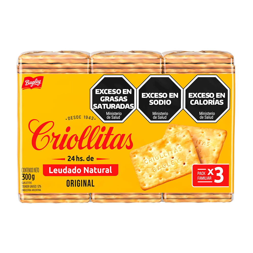 Galletitas De Agua Criollitas Originales 300 Gr