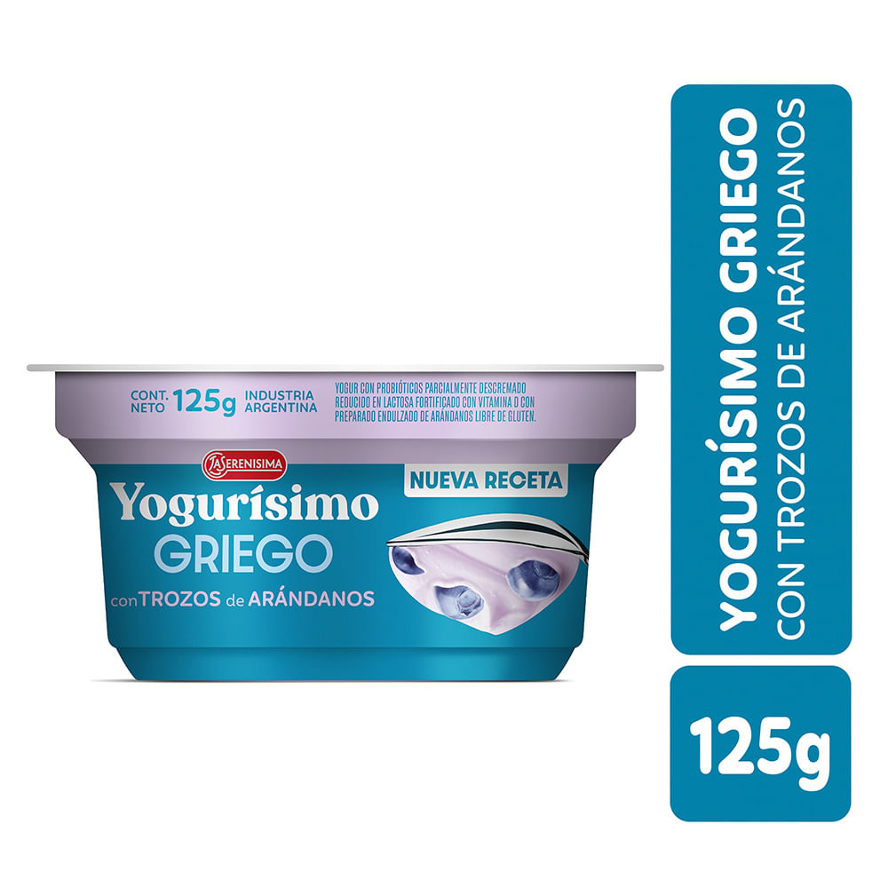 Yogur Sabor Arándanos Griego 125 Grs Yogurisimo