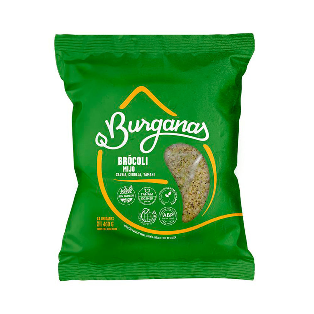 Medallones de Verduras de Brócoli y Mijo 460 Grs x 4 Un Burganas