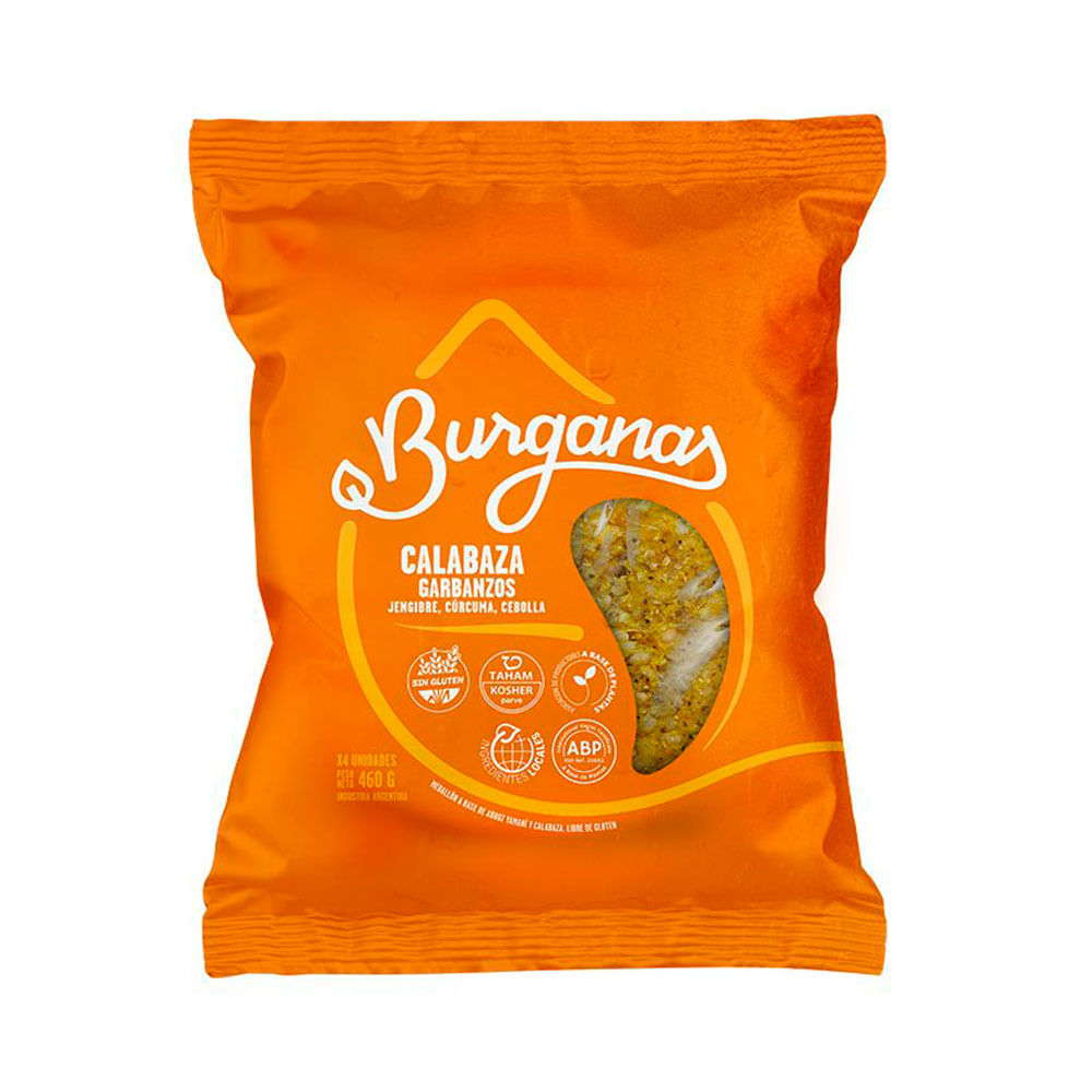 Medallones de Verduras Sabor Calabaza y Garbanzo 460 Grs Burganas