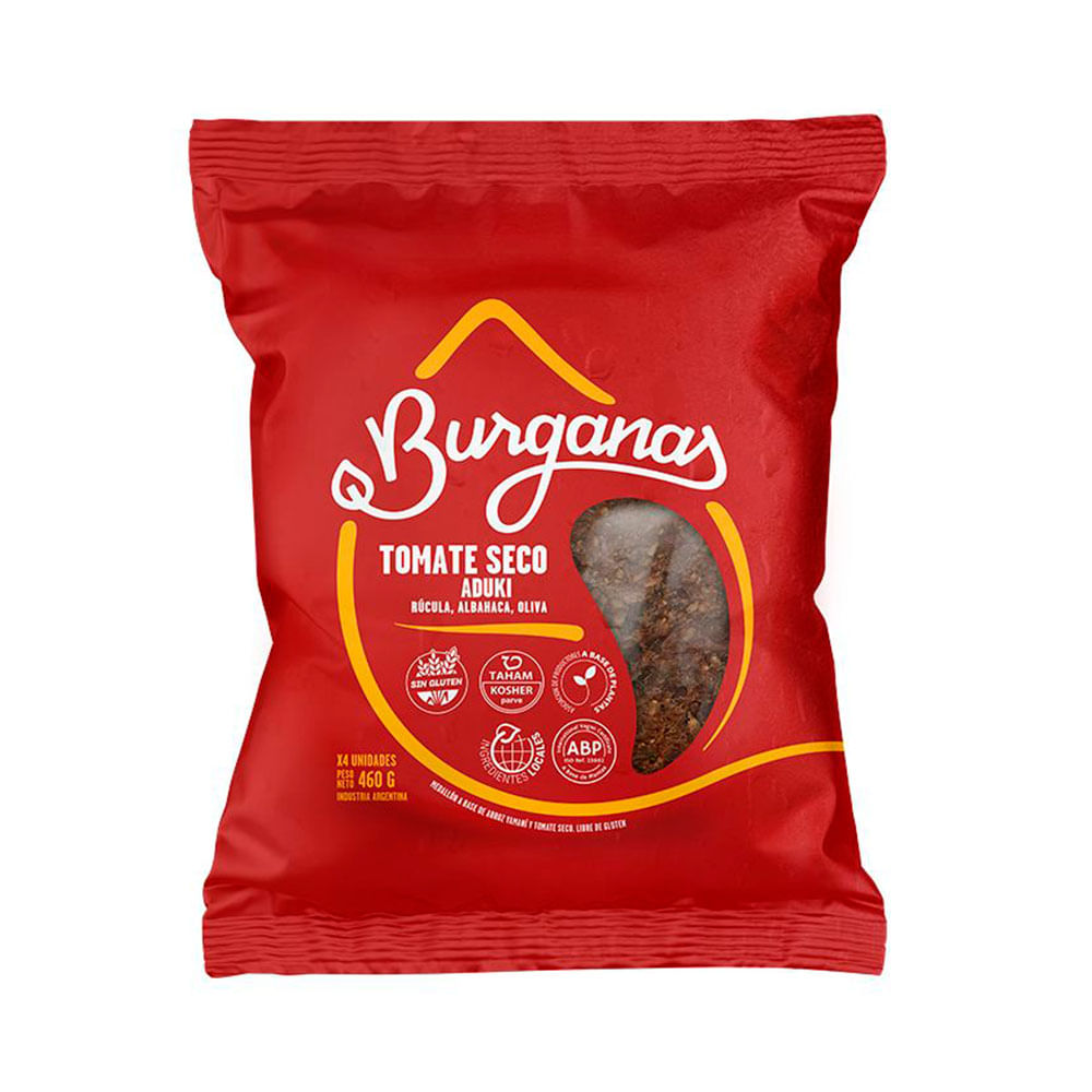 Medallones de Verduras Sabor Tomate Seco y Aduki 460 Grs x 4 Un Burganas