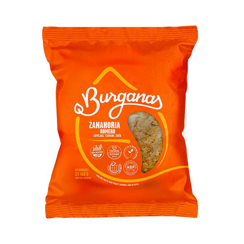 Medallones de Verduras sabor Zanahoria y Romero 460 Grs Burganas