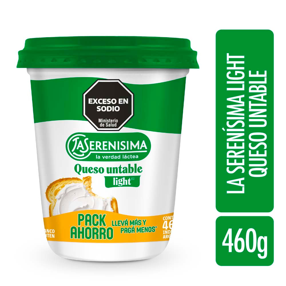 Queso Clásico Light Libre De Gluten X 460 Gr La Serenísima