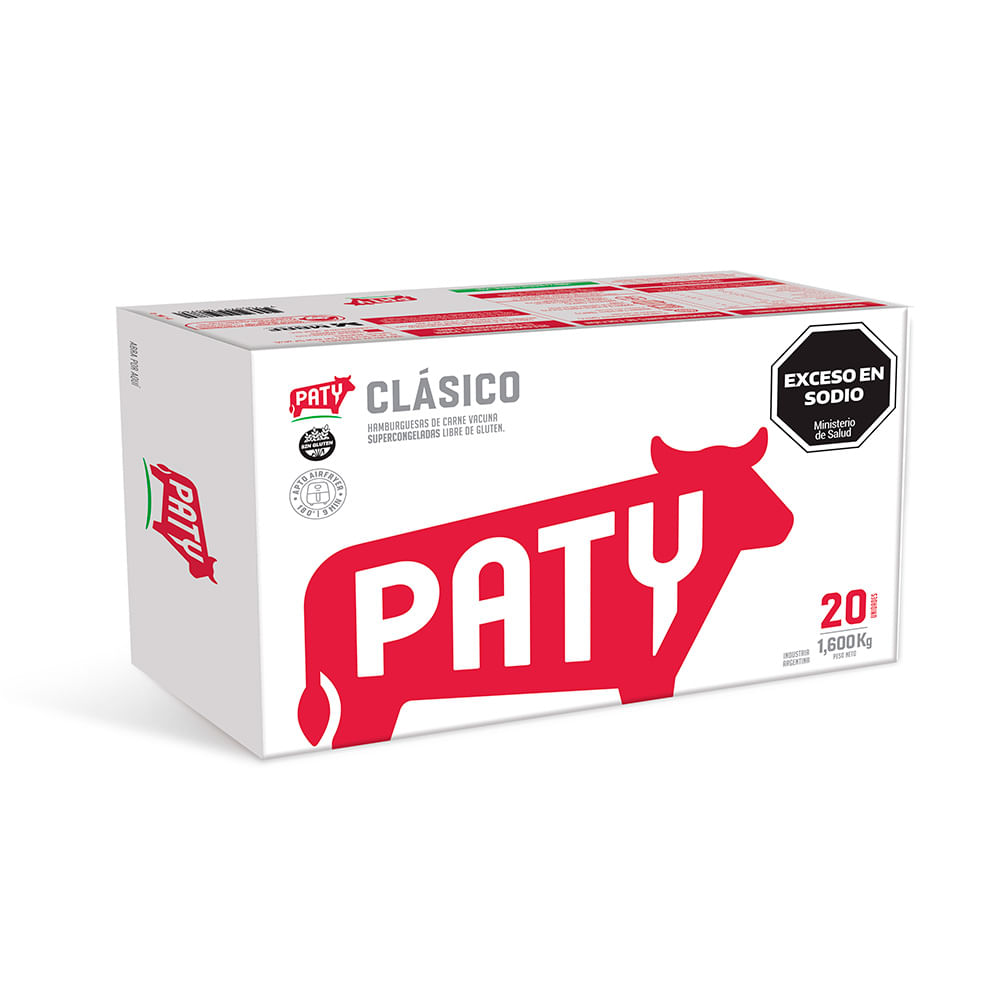 Hamburguesa Sabor Clásico de Carne Vacuna x 20 Un 1.6 Kg Paty