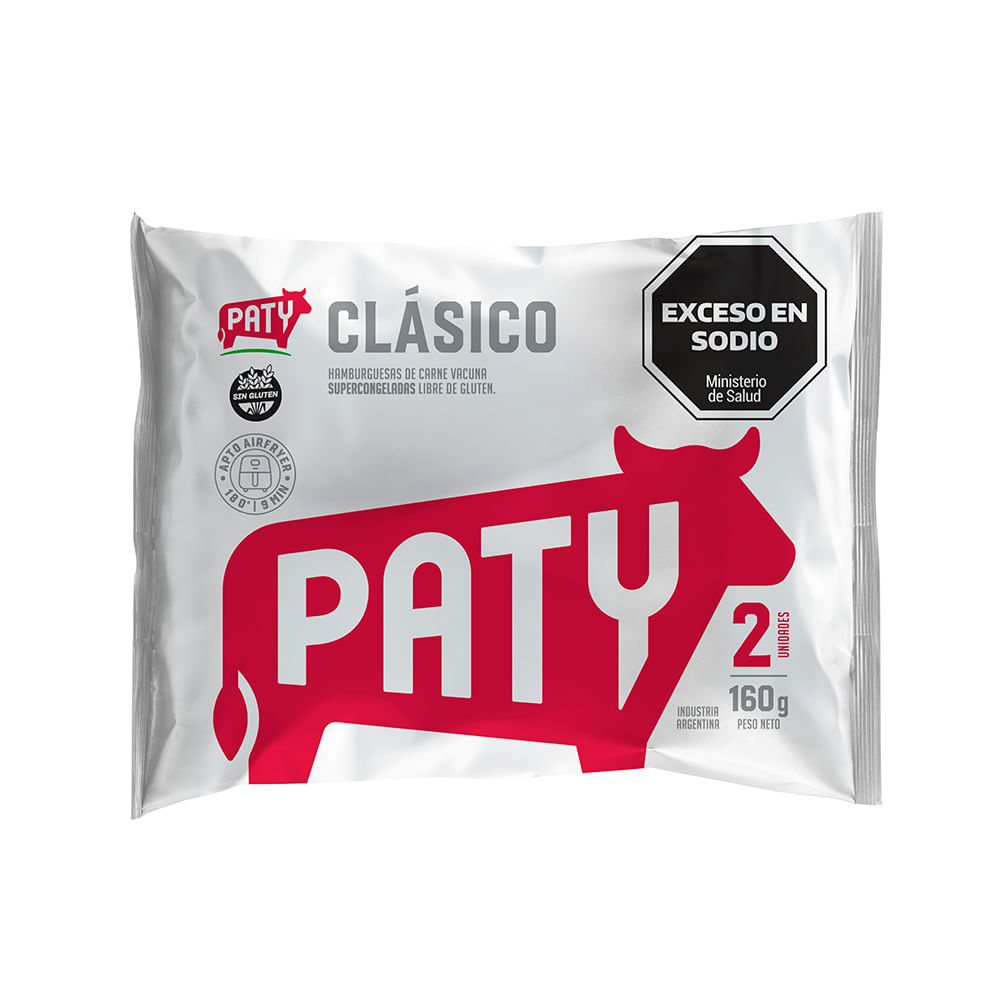 Hamburguesa de Carne Vacuna Clásico x 2 Un 160 Grs Paty
