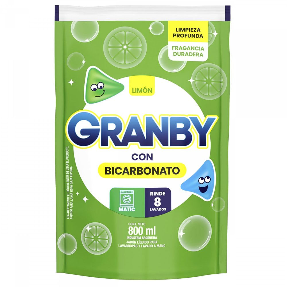 Jabón Líquido Granby Bicarbonato De Limón 800 Ml